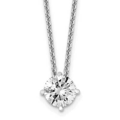 3/4ct. 6.0mm Round G H I True Light Moissanite Solitaire Necklace 14k White Gold WG113-20MT, MPN: W…