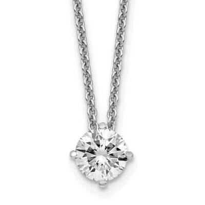 1/2ct. 5.0mm Round G H I True Light Moissanite Solitaire Necklace 14k White Gold WG113-16MT, MPN: W…