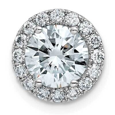Round Halo Necklace D E F Pure Light Moissanite 14k White Gold PM4452-180-WMP-18, MPN: PM4452-180-W…