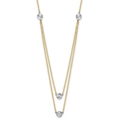 Polished &amp; Diamond-Cut Discs Double Necklace 14k Two-Tone Gold SF2949-17, MPN: SF2949-17, 883957933…