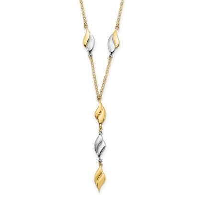 Polished Fancy Y Drop Necklace 14k Two-Tone Gold SF2939-17, MPN: SF2939-17, 883957932804