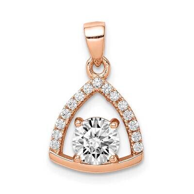 Triangle CZ Diamond Pendant Sterling Silver Rose-tone QP5049, MPN: QP5049, 883957823669
