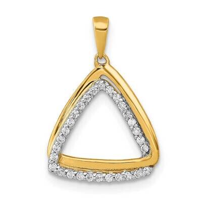 1/6Ct. Diamond Double Triangle Pendant 14k Gold PM4737-016-YA, MPN: PM4737-016-YA, 883957511382
