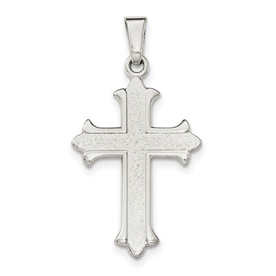 Textured Cross Pendant Sterling Silver Polished QC8157, MPN: QC8157, 191101363757