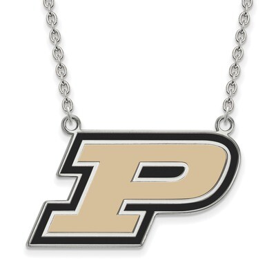 Purdue Large Enamel Pendant with Necklace Sterling Silver SS016PU-18, MPN: SS016PU-18, 886774696669