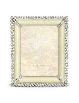 Jay Strongwater Emilia Crystal Pearl Stone Edge 3 x 4 Inch Picture Frame, MPN: SPF5114-605,