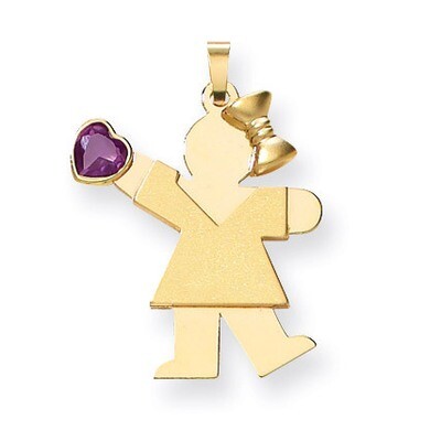 June Birthstone Charm 14k Gold Girl with Cubic Zirconia XK264JUN, MPN: XK264JUN, 883957377452