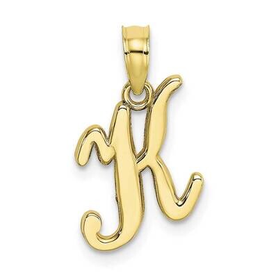 K Script Initial Charm 10k Gold Polished 10K6422K, MPN: 10K6422K,