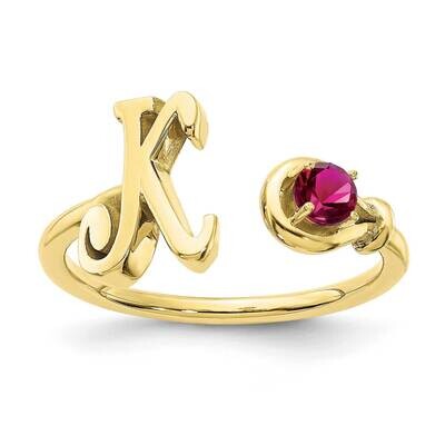 Letter K with Birthstone Ring 10k Gold 10XNR81KY, MPN: 10XNR81KY, 191101993749