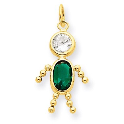 May Boy Birthstone Charm 14k Gold XCK165, MPN: XCK165, 716838170531