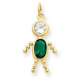 May Boy Birthstone Charm 14k Gold XCK165, MPN: XCK165, 716838170531