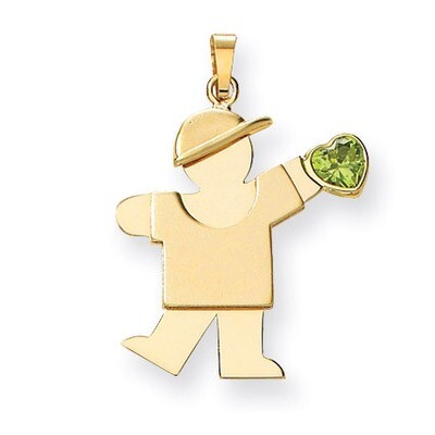 Boy with Diamond August Birthstone Charm 14k Gold XK265AUG, MPN: XK265AUG, 883957378015
