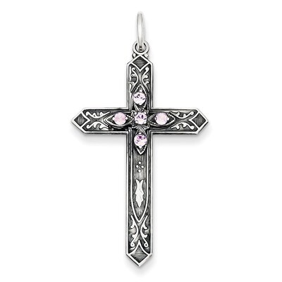 June Birthstone Cross Pendant Sterling Silver QC4333, MPN: QC4333, 191101182068
