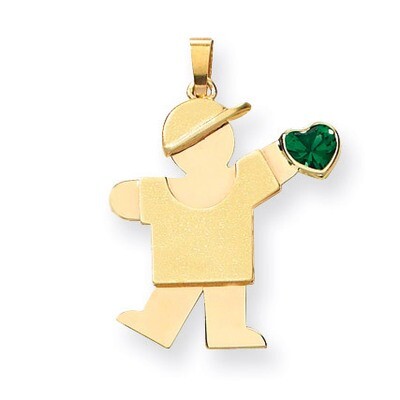 Boy with Diamond May Birthstone Charm 14k Gold XK265MAY, MPN: XK265MAY, 883957378060