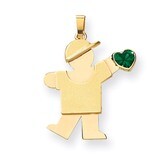 Boy with Diamond May Birthstone Charm 14k Gold XK265MAY, MPN: XK265MAY, 883957378060