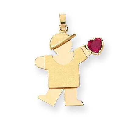 Boy with Cubic Zirconia July Birthstone Charm 14k Gold XK265JUL, MPN: XK265JUL, 883957859262
