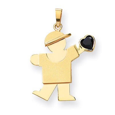 Boy with Cubic Zirconia September Birthstone Charm 14k Gold XK265SEP, MPN: XK265SEP, 883957470818