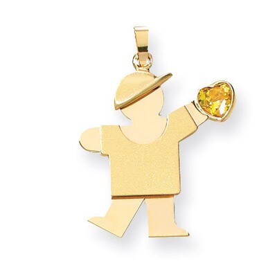 Boy with Cubic Zirconia November Birthstone Charm 14k Gold XK265NOV, MPN: XK265NOV, 883957859286