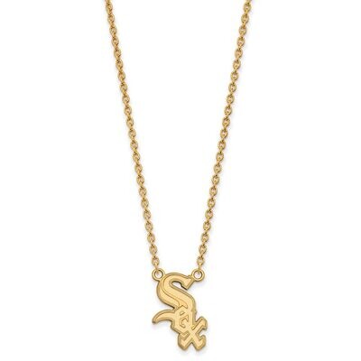 Chicago White Sox Large Pendant with Chain Necklace Gold-plated Silver GP009WHI-18, MPN: GP009WHI-1…