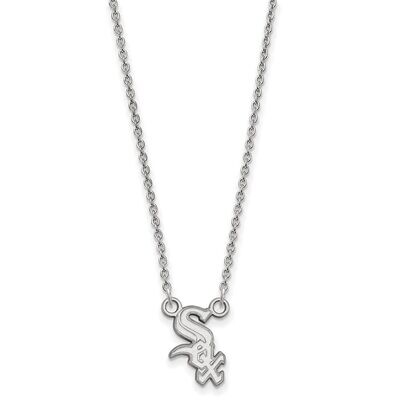 Chicago White Sox Small Pendant with Chain Necklace 10k White Gold 1W008WHI-18, MPN: 1W008WHI-18, 8…