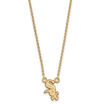 Chicago White Sox Small Pendant with Chain Necklace Gold-plated Silver GP008WHI-18, MPN: GP008WHI-1…