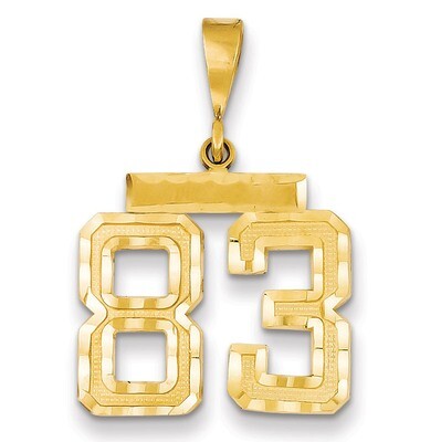 Number 83 Charm 14k Gold Medium Diamond-cut  MN83, MPN: MN83, 883957139951