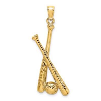 Baseball Bats Ball Charm 14k Gold 2-D K8756, MPN: K8756, 637218020737