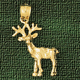 Dazzlers Jewelry Deer Pendant Necklace Charm Bracelet in Yellow, White or Rose Gold 2246, MPN: DZ-2…