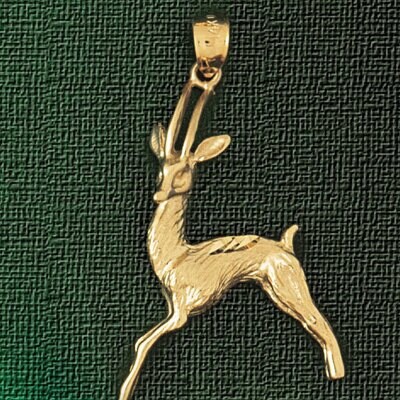 Dazzlers Jewelry Deer Pendant Necklace Charm Bracelet in Yellow, White or Rose Gold 2220, MPN: DZ-2…