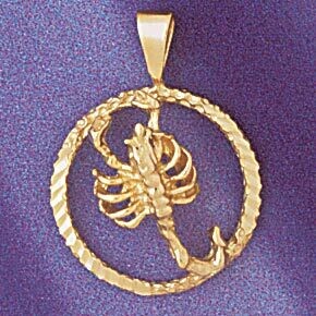 Dazzlers Jewelry Scorpio Scorpion Zodiac Pendant Necklace Charm Bracelet in Yellow, White or Rose G…