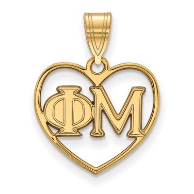 Phi Mu Heart Pendant Gold-plated Silver GP008PHM, MPN: GP008PHM, 886774907659