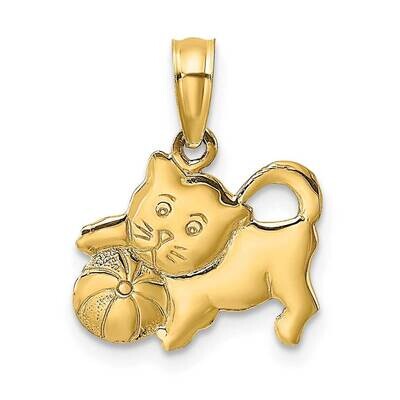 Kitten Charm 14k Gold 3-D Polished K6592, MPN: K6592, 637218089734