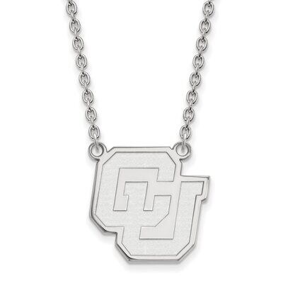 University of Colorado Large Pendant with Chain Necklace 10k White Gold 1W033UCO-18, MPN: 1W033UCO-…
