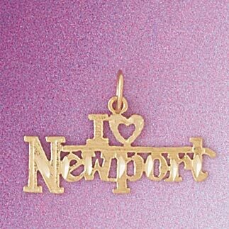 Dazzlers Jewelry I Love Newport Pendant Necklace Charm Bracelet in Yellow, White or Rose Gold 4871,…