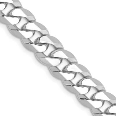 26 Inch 8mm Flat Beveled Curb with Lobster Clasp Chain 14k White Gold WFBU200-26, MPN: WFBU200-26, …