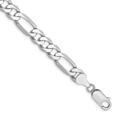 9 Inch 7mm Flat Figaro with Lobster Clasp Chain 14k White Gold WFIG180-9, MPN: WFIG180-9, 883957171…