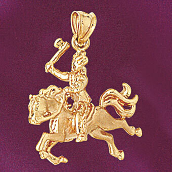 Dazzlers Jewelry Native American Indian On Horse Pendant Necklace Charm Bracelet in Yellow, White o…