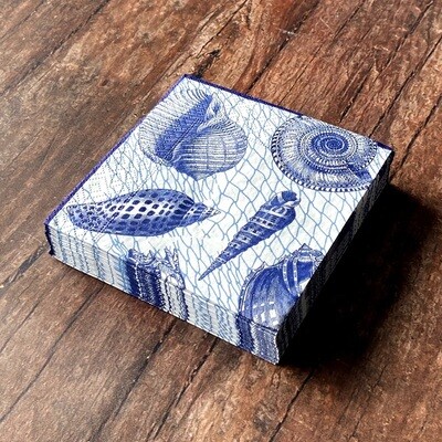 Caskata Shells &amp; Nets Cocktail Napkins 20 count Blue NAPC-625, MPN: NAPC-625, 817325013963