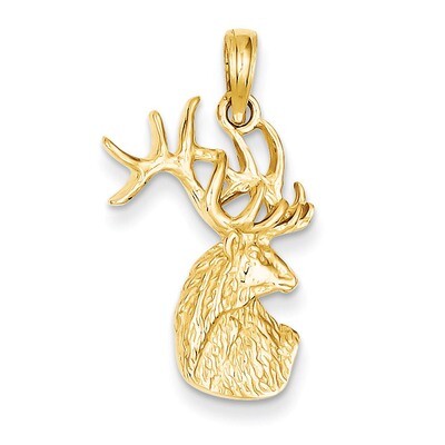 Deer Head Charm 14k Gold Polished K4870, MPN: K4870, 637218000326