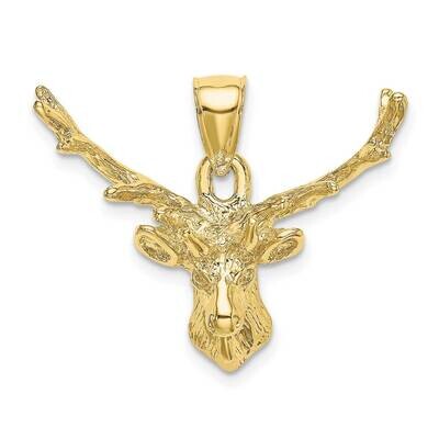 2-D Deer Head 8 Point Buck Charm 10k Gold 10K6495, MPN: 10K6495, 191101010200