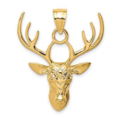 Deer Head Pendant 14k Gold Polished  D4596, MPN: D4596, 883957320649