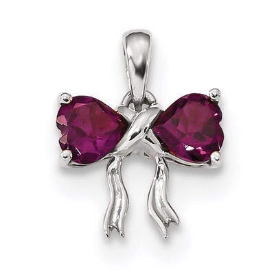 Rhodolite Bow Pendant 14k white Gold Polished XBS567, MPN: XBS567, 883957173740