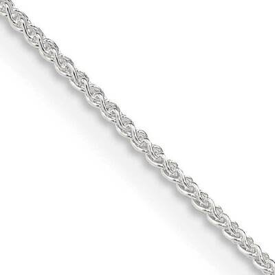 1mm Round Spiga Chain with 4 Inch Extension Sterling Silver QSP025E-22, MPN: QSP025E-22,