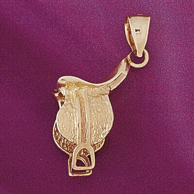 Dazzlers Jewelry Horse Saddle Pendant Necklace Charm Bracelet in Yellow, White or Rose Gold 5241, M…