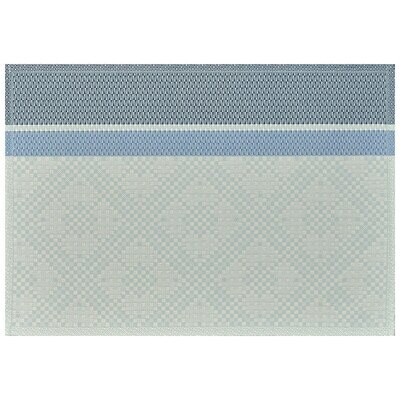 Le Jacquard Francais Essentiel Graphique Enduit Blue Coated Placemat 20 x 14 Inch 28693 Set of 4, M…