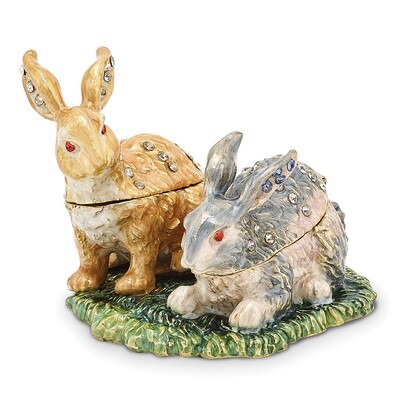 Best Bunnies Trinket Box Enamel on Pewter by Jere, MPN: BJ2038, 191101594779
