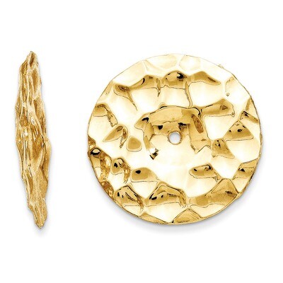 Hammered Disc Earring Jackets 14k Gold Polished E896J, MPN: E896J, 658226124897