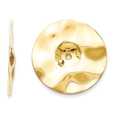 Hammered Disc Earring Jackets 14k Gold Polished E895J, MPN: E895J, 658226124880