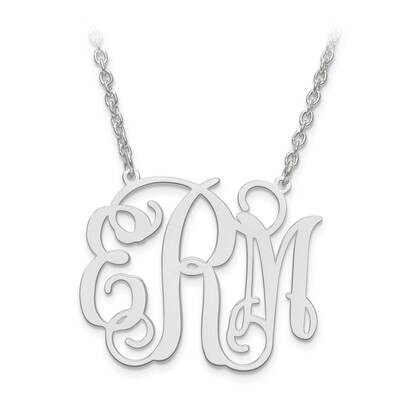 Laser Polished Monogram Plate with Chain Sterling Silver Rhodium-plated XNA535SS, MPN: XNA535SS, 88…