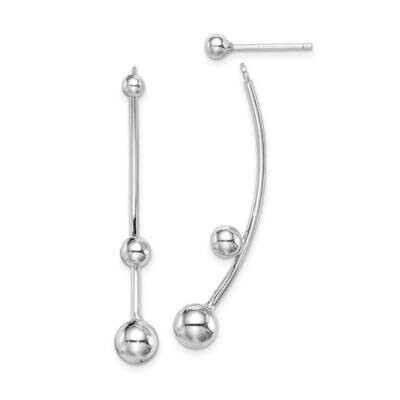 Ball &amp; Bar Jackets with 3mm Ball Earrings Sterling Silver Rhodium-plated QE15318, MPN: QE15318, 883…